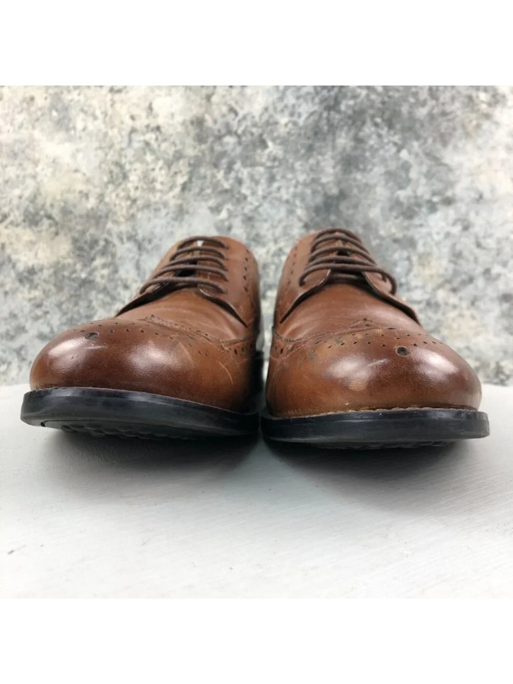 Stacy Adams Men's Size 8M Garrison Brown Leather Wingtip Brogue Oxford Shoes
